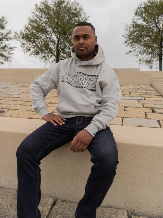 KRWZ Initial Hoodie - Relaxed Fit - Grey