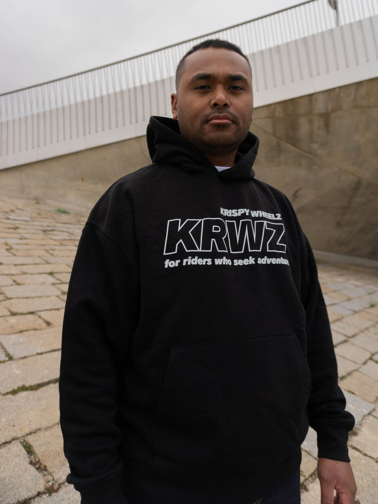 KRWZ Initial Hoodie - Relaxed Fit - Black – KRISPY WHEELZ